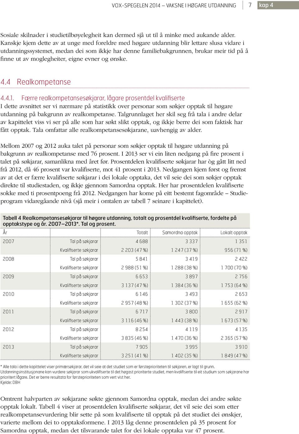 moglegheiter, eigne evner og ønske. 4.4 Realkompetanse 4.4.1.