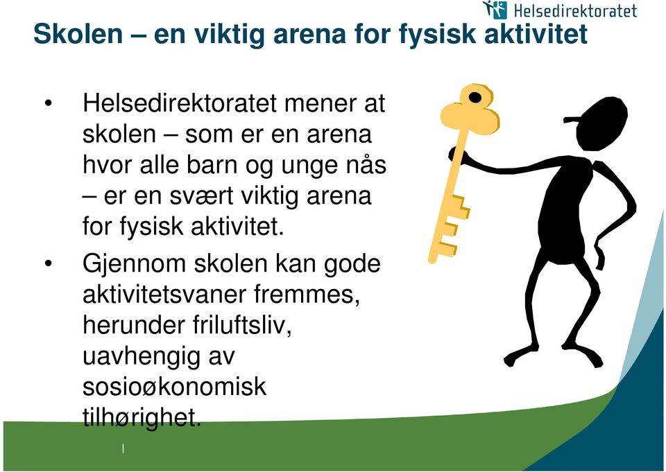 viktig arena for fysisk aktivitet.