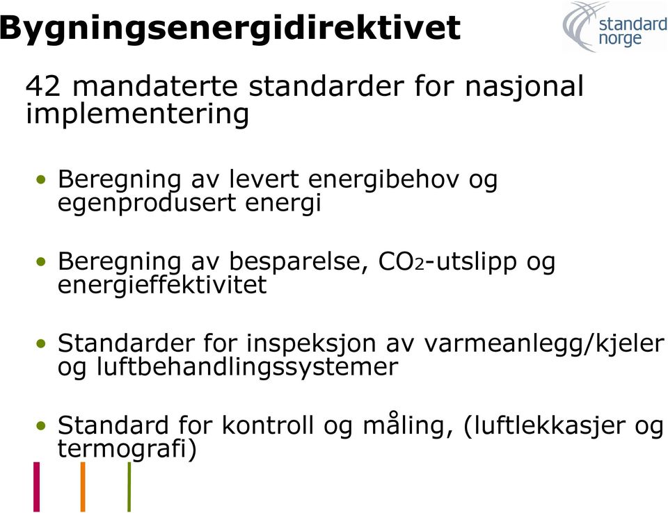 CO2-utslipp og energieffektivitet Standarder for inspeksjon av varmeanlegg/kjeler