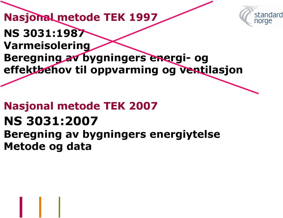oppvarming og ventilasjon Nasjonal metode TEK 2007 NS