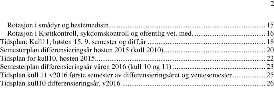 .. 18 Semesterplan differensieringsår høsten 2015 (kull 2010)... 20 Tidsplan for kull10, høsten 2015.