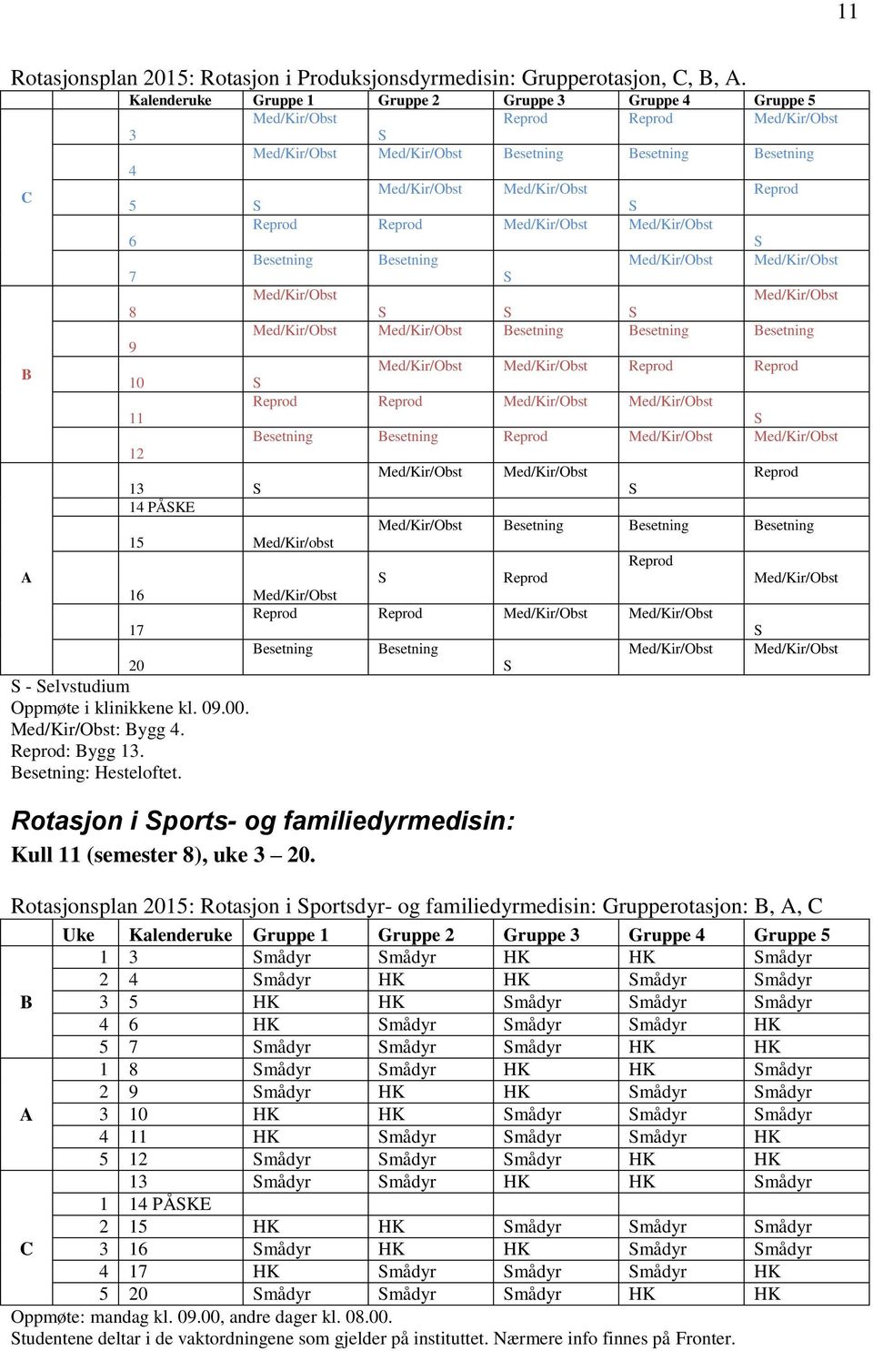 Reprod Reprod Med/Kir/Obst Med/Kir/Obst 6 Besetning Besetning Med/Kir/Obst Med/Kir/Obst 7 Med/Kir/Obst Med/Kir/Obst 8 Med/Kir/Obst Med/Kir/Obst Besetning Besetning Besetning 9 B Med/Kir/Obst