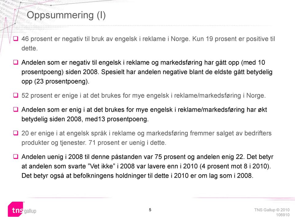 52 prosent er enige i at det brukes for mye engelsk i reklame/markedsføring i Norge.