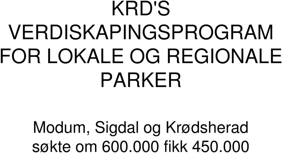 PARKER Modum, Sigdal og