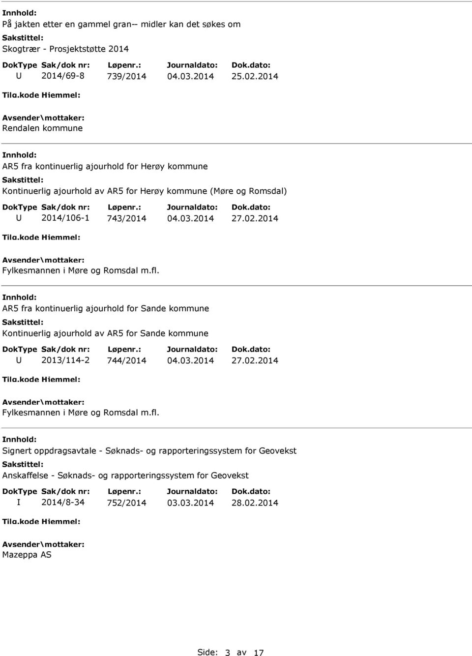 AR5 fra kontinuerlig ajourhold for Sande kommune Kontinuerlig ajourhold av AR5 for Sande kommune 2013/114-2 744/2014 Fylkesmannen i Møre og Romsdal m.fl.