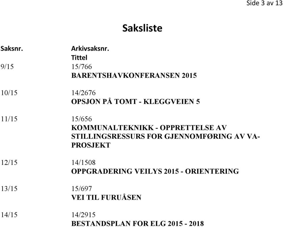 11/15 15/656 KOMMUNALTEKNIKK - OPPRETTELSE AV STILLINGSRESSURS FOR GJENNOMFØRING AV VA-