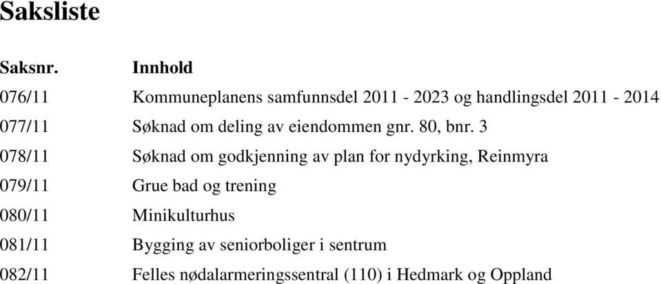 Søknad om deling av eiendommen gnr. 80, bnr.