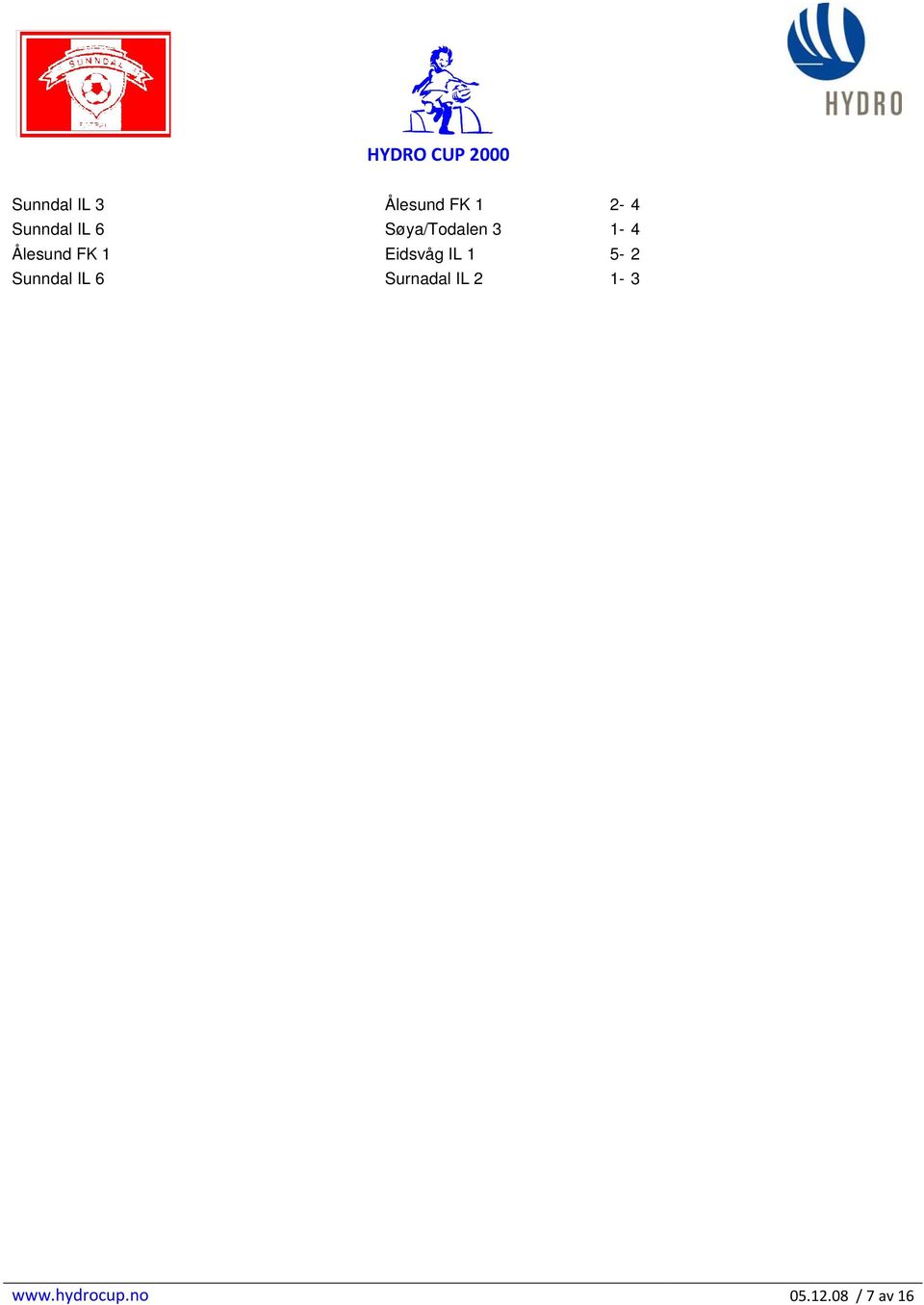 Eidsvåg IL 1 5-2 Sunndal IL 6 Surnadal