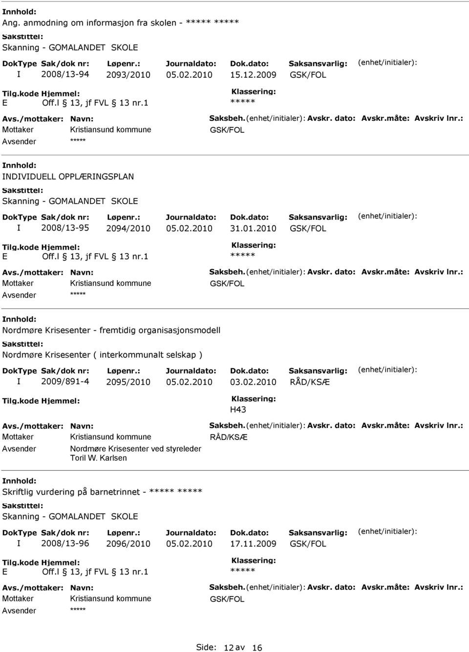 : Nordmøre Krisesenter - fremtidig organisasjonsmodell Nordmøre Krisesenter ( interkommunalt selskap ) 2009/891-4 2095/2010 03.02.2010 RÅD/KSÆ H43 Avs./mottaker: Navn: Saksbeh. Avskr.