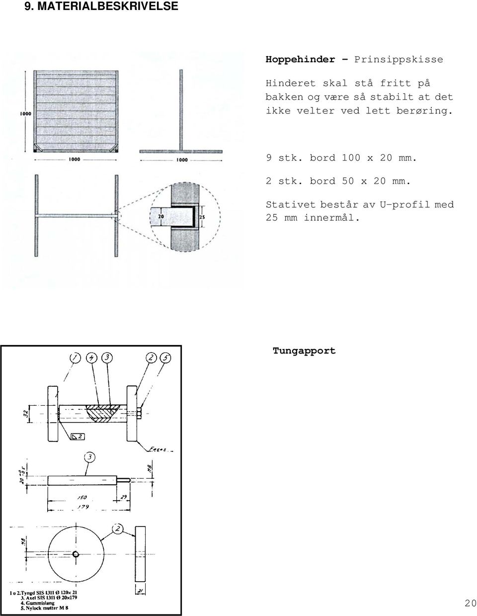 ved lett berøring. 9 stk. bord 100 x 20 mm. 2 stk.