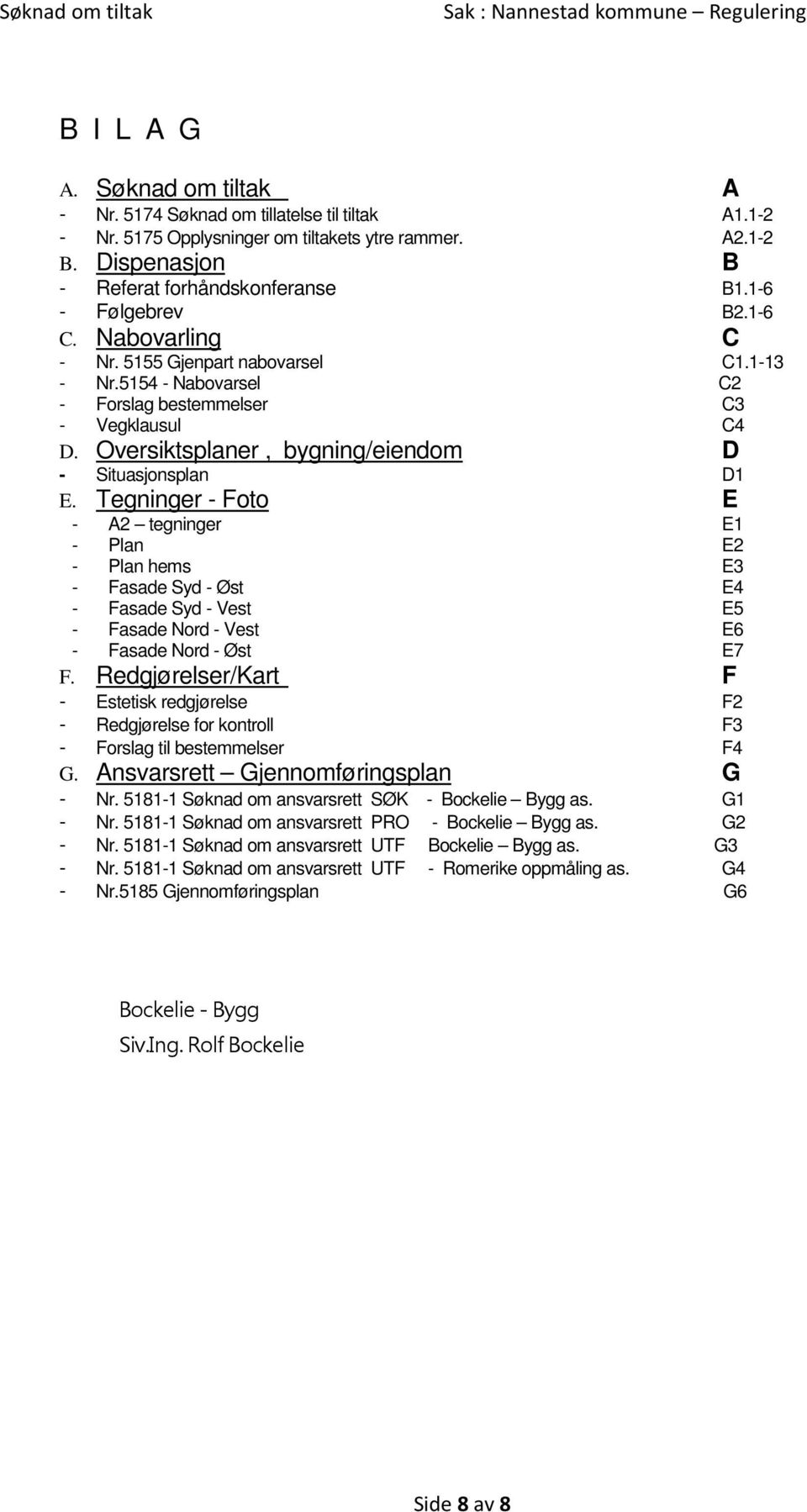 Oversiktsplaner, bygning/eiendom D - Situasjonsplan D1 E.