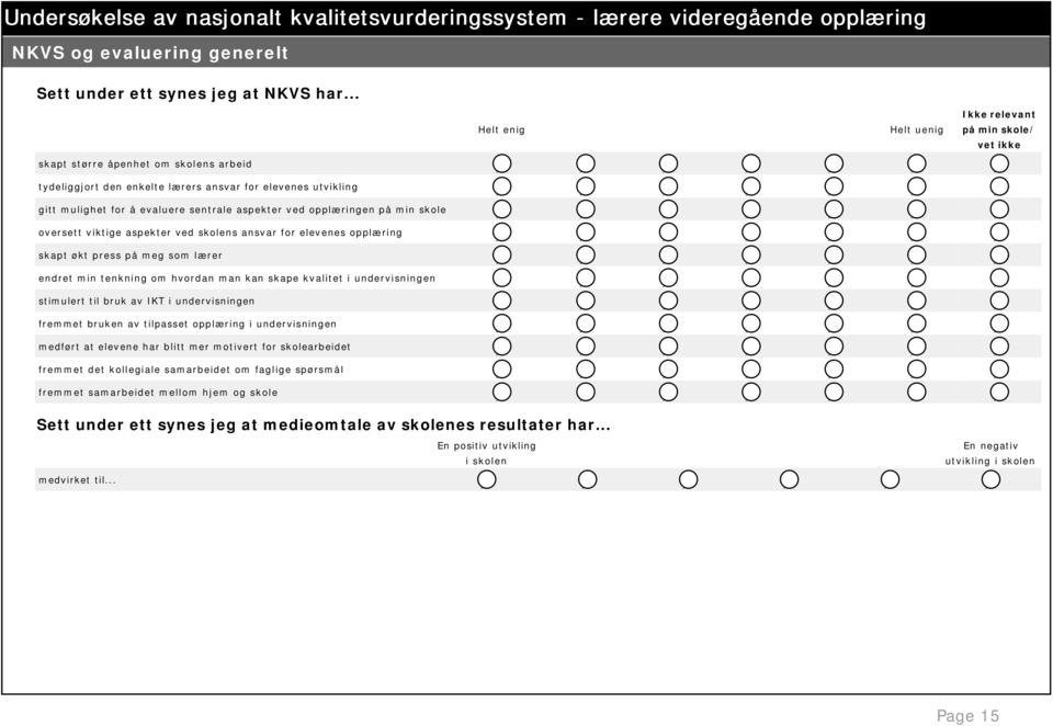 aspekter ved opplæringen på min skole oversett viktige aspekter ved skolens ansvar for elevenes opplæring skapt økt press på meg som lærer endret min tenkning om hvordan man kan skape kvalitet i