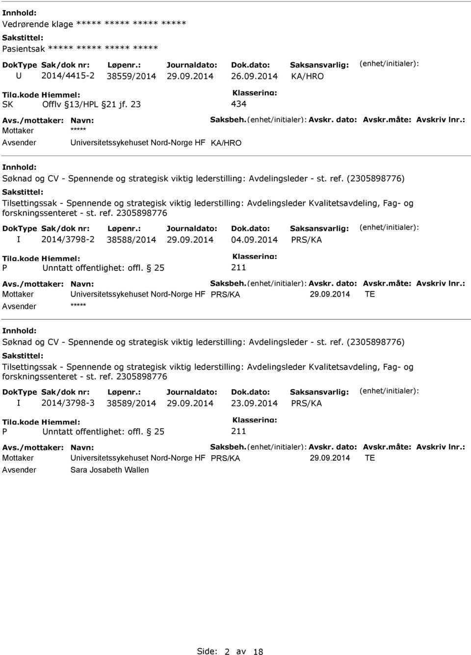 (2305898776) Tilsettingssak - Spennende og strategisk viktig lederstilling: Avdelingsleder Kvalitetsavdeling, Fag- og forskningssenteret - st. ref. 2305898776 2014/3798-2 38588/2014 04.09.