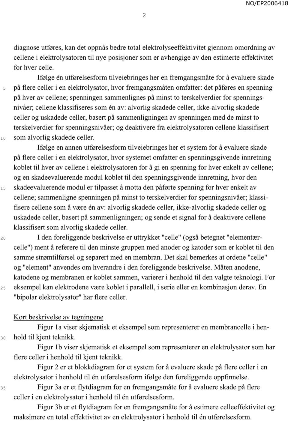 Ifølge én utførelsesform tilveiebringes her en fremgangsmåte for å evaluere skade på flere celler i en elektrolysator, hvor fremgangsmåten omfatter: det påføres en spenning på hver av cellene;