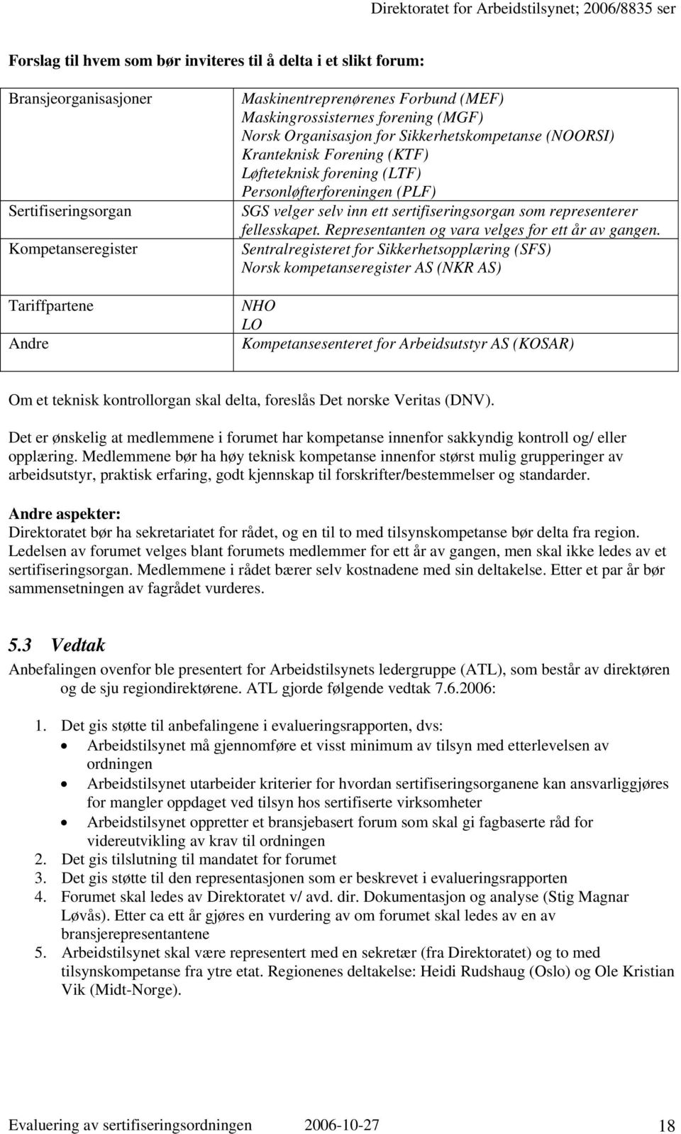 sertifiseringsorgan som representerer fellesskapet. Representanten og vara velges for ett år av gangen.