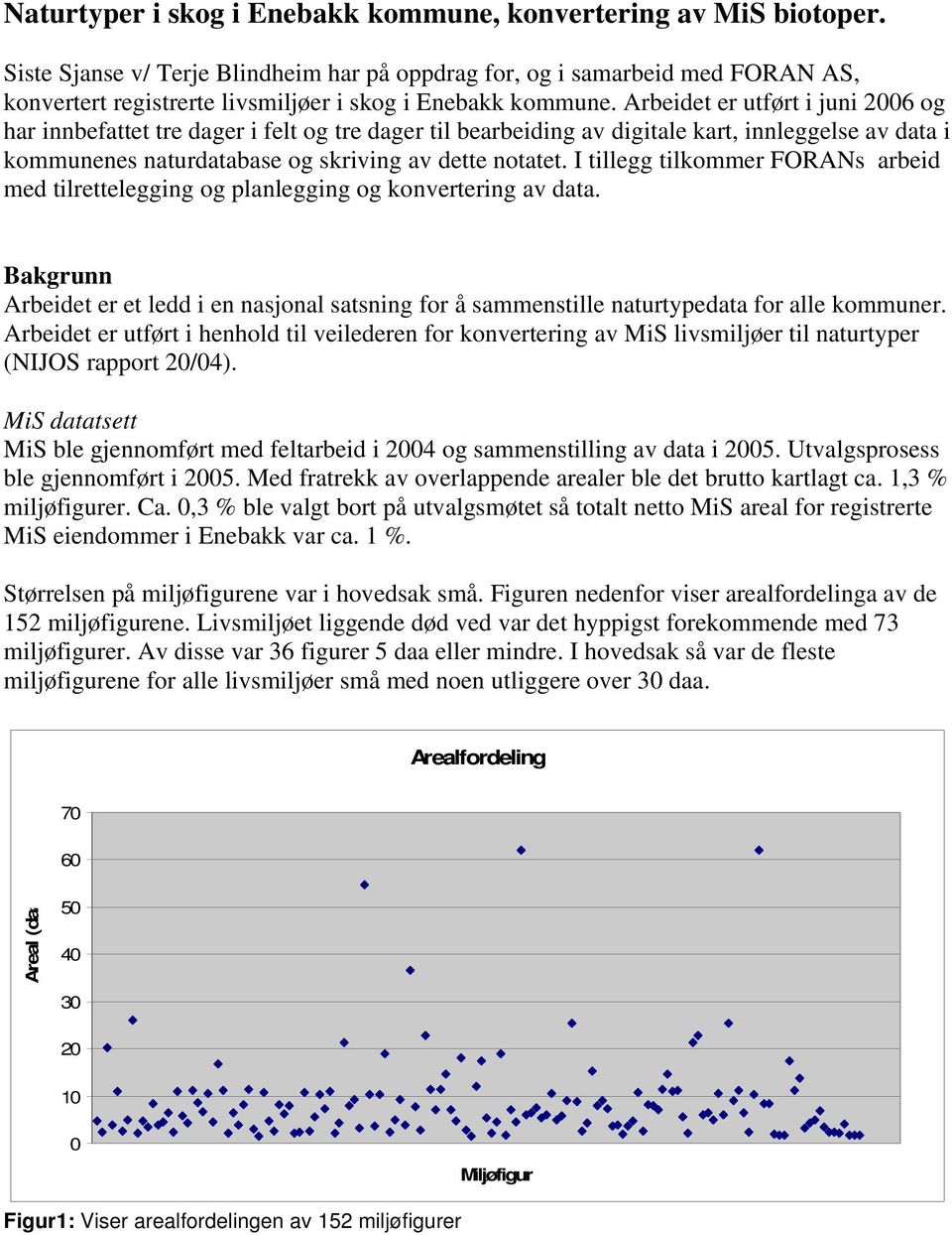 Arbeidet er utført i juni 2006 og har innbefattet tre dager i felt og tre dager til bearbeiding av digitale kart, innleggelse av data i kommunenes naturdatabase og skriving av dette notatet.