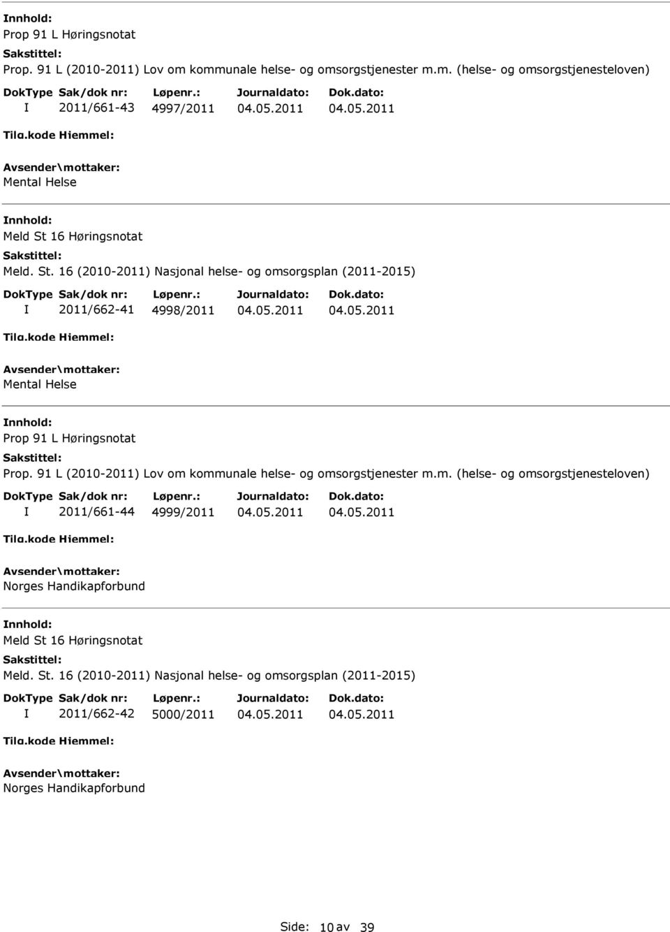 2011/661-44 4999/2011 Norges Handikapforbund