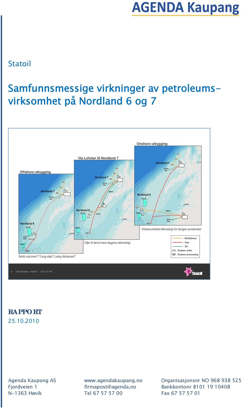 Olje til land med dagens teknologi : Multiphase : Gas : Oil : Subsea wells : Subsea processing 5 - Classification: Internal 2010-07-09