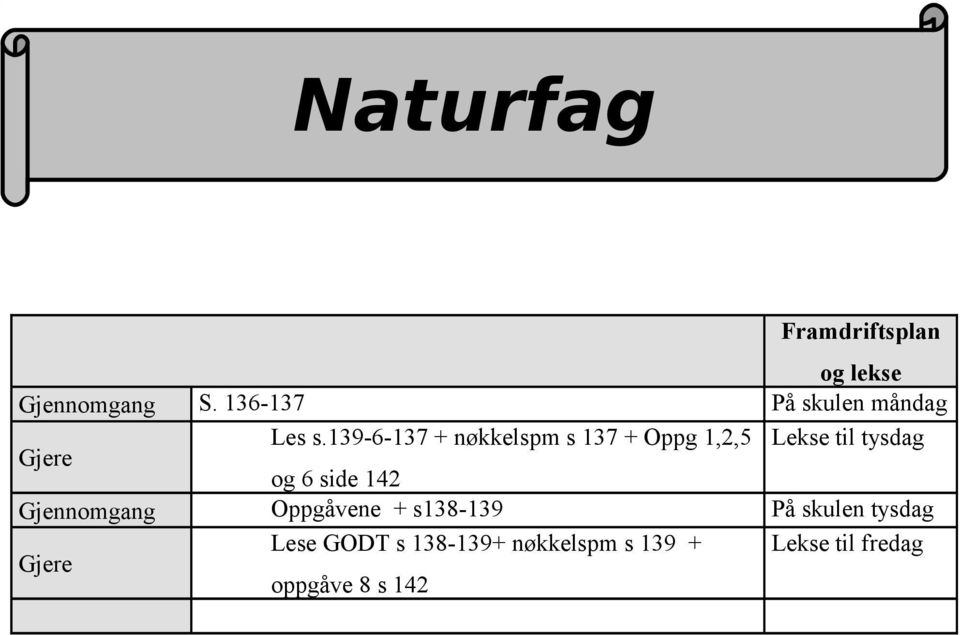 139-6-137 + nøkkelspm s 137 + Oppg 1,2,5 Lekse til tysdag og 6 side