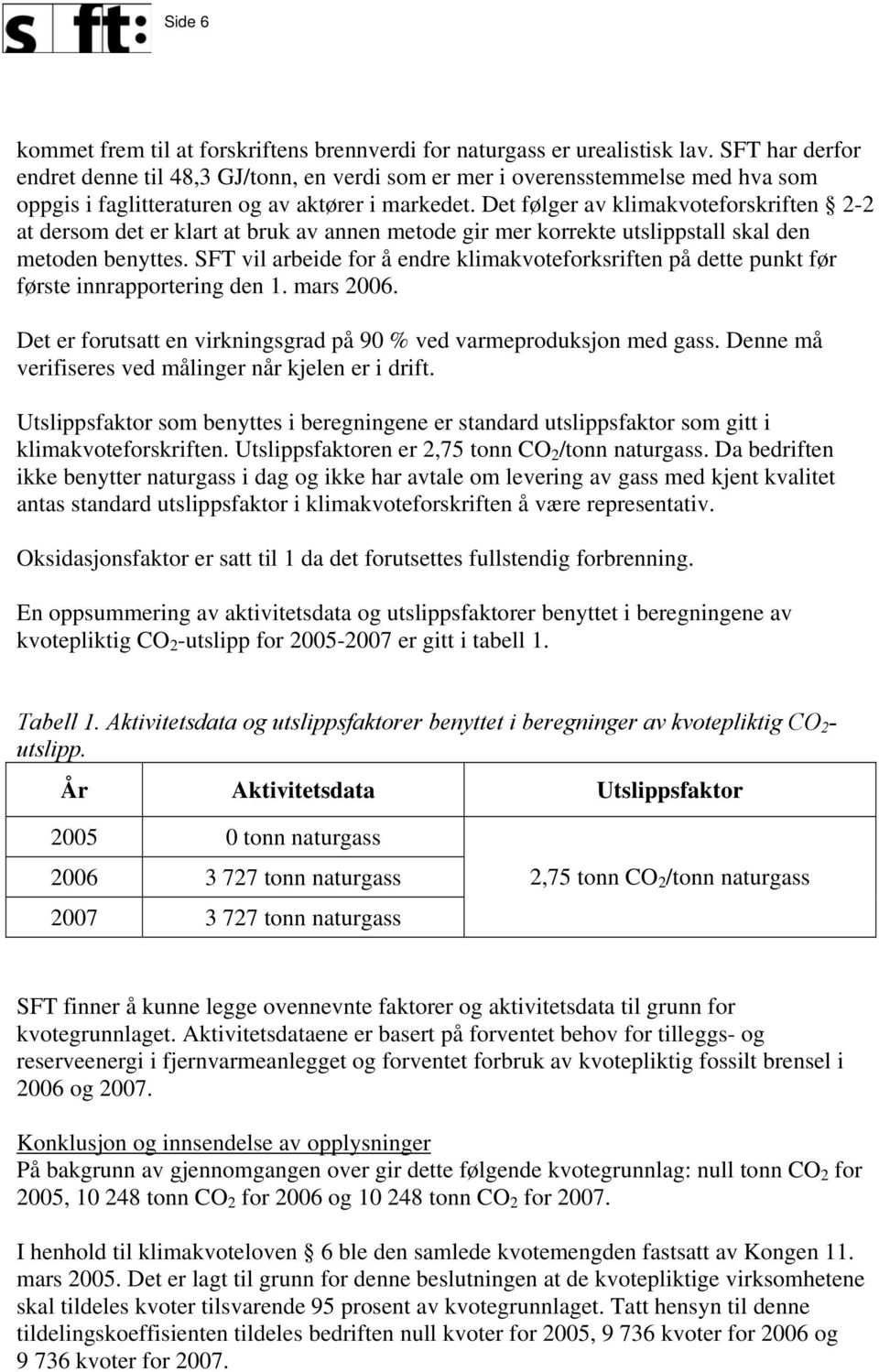 Det følger av klimakvoteforskriften 2-2 at dersom det er klart at bruk av annen metode gir mer korrekte utslippstall skal den metoden benyttes.