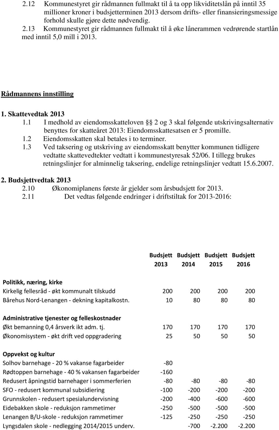 1 I medhold av eiendomsskatteloven 2 og 3 skal følgende utskrivingsalternativ benyttes for skatteåret 2013: Eiendomsskattesatsen er 5 promille. 1.