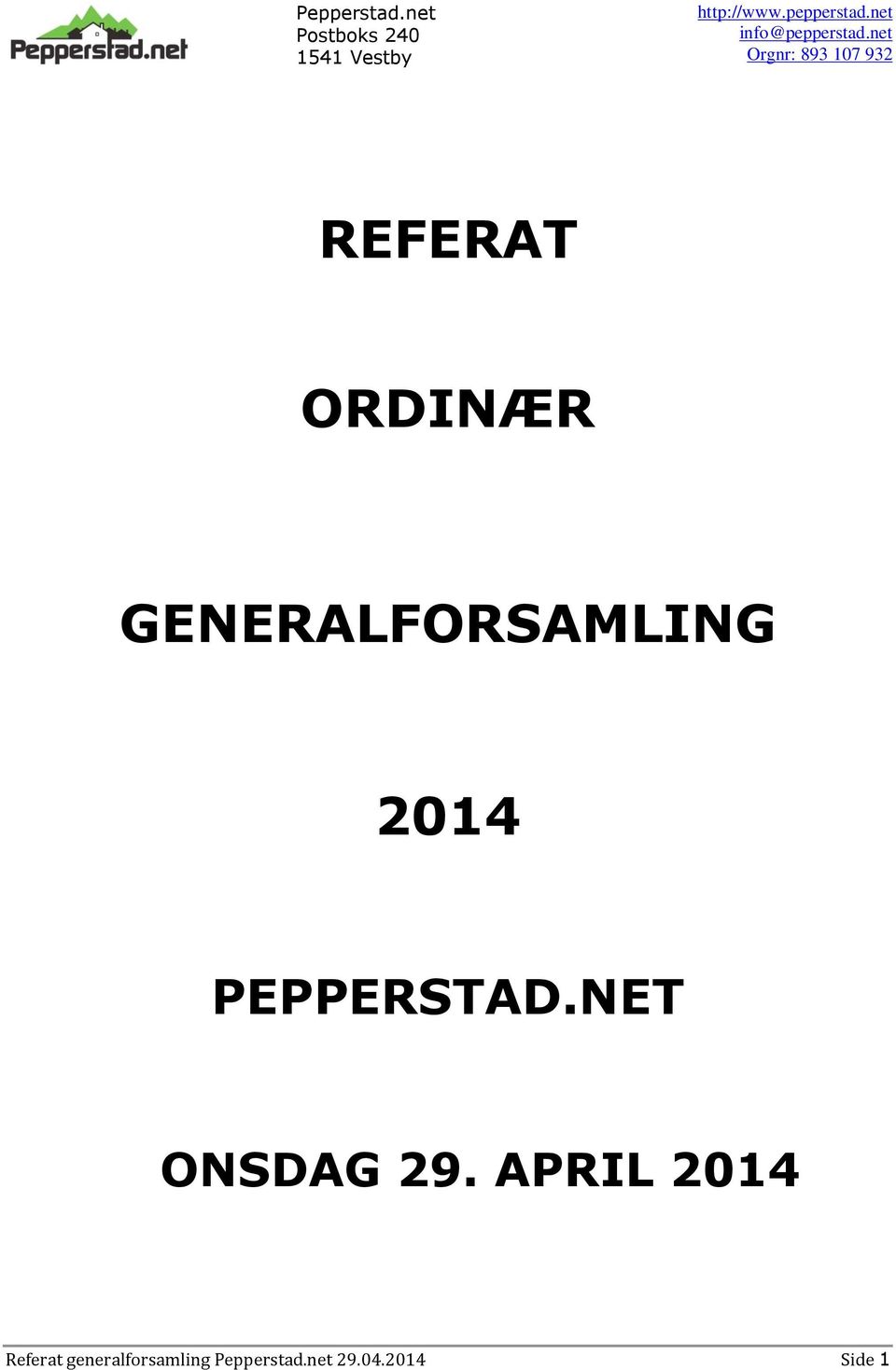 APRIL 2014 Referat