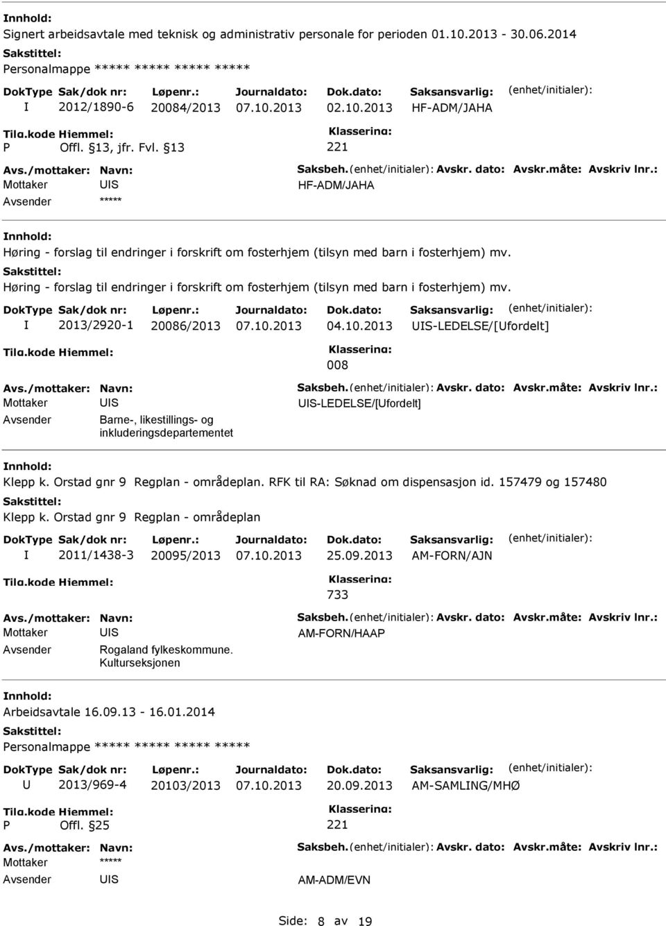 2013 HF-ADM/JAHA 221 HF-ADM/JAHA Høring - forslag til endringer i forskrift om fosterhjem (tilsyn med barn i fosterhjem) mv.