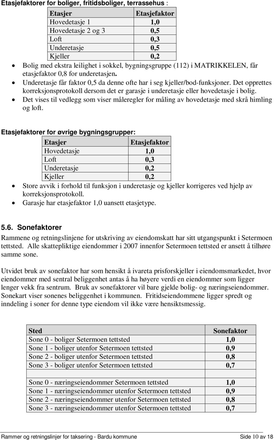 Det opprettes korreksjonsprotokoll dersom det er garasje i underetasje eller hovedetasje i bolig. Det vises til vedlegg som viser måleregler for måling av hovedetasje med skrå himling og loft.