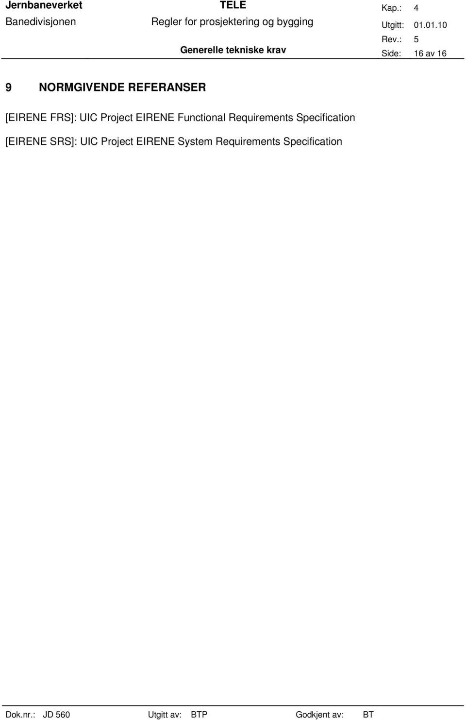 EIRENE Functional Requirements Specification
