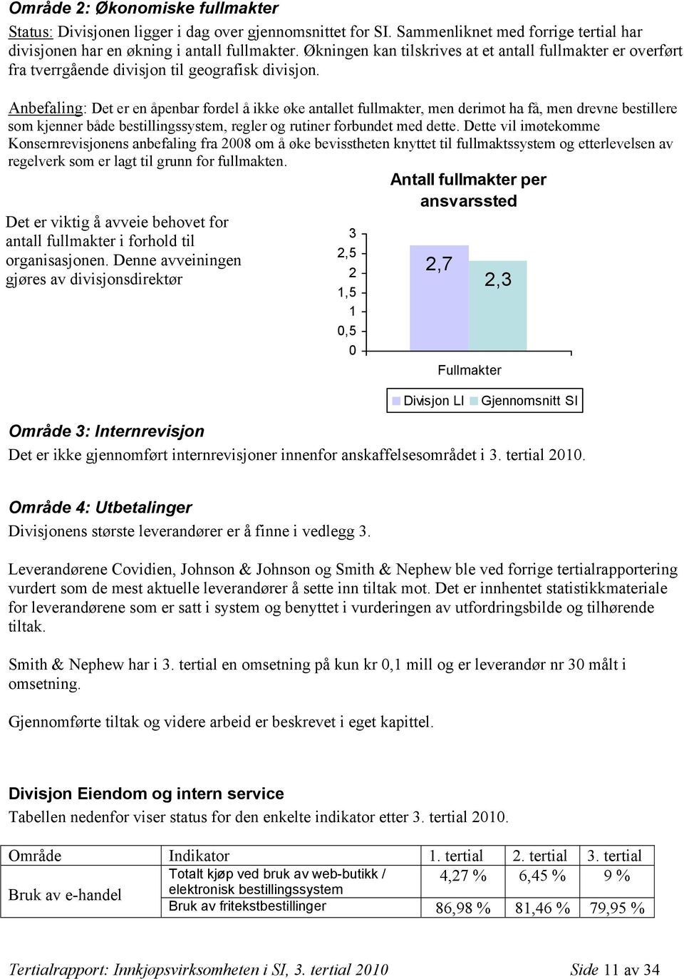 Anbefaling: Det er en åpenbar fordel å ikke øke antallet fullmakter, men derimot ha få, men drevne bestillere som kjenner både bestillingssystem, regler og rutiner forbundet med dette.