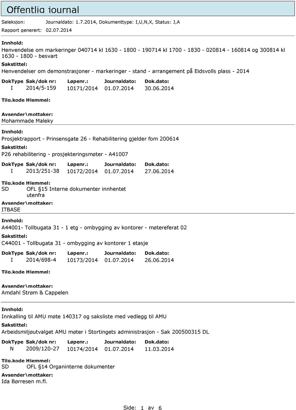 Eidsvolls plass - 2014 2014/5-159 10171/2014 30.06.