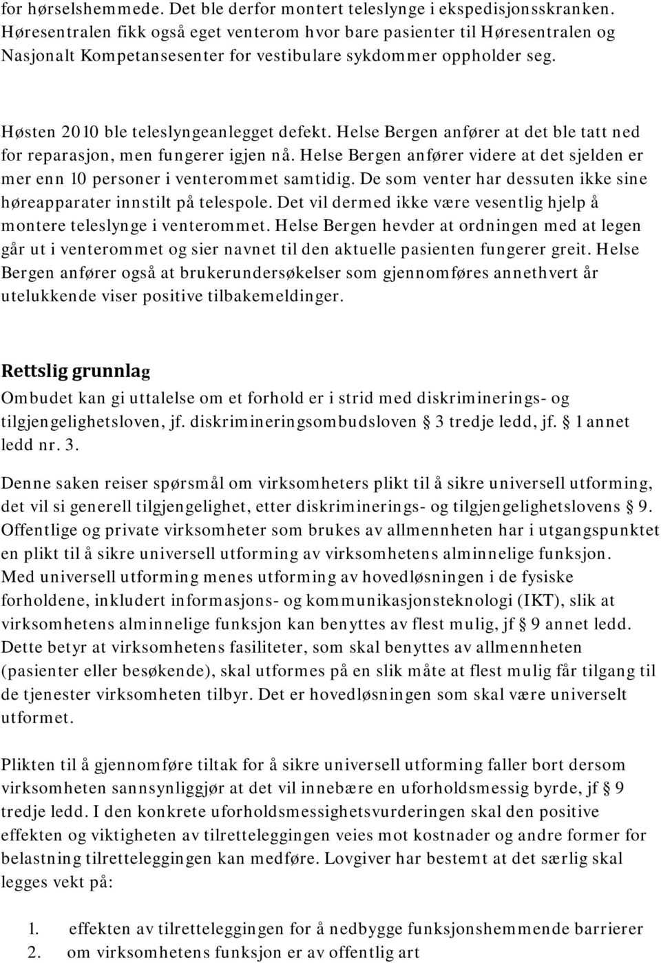 Høresentralen handlet i strid med kravet til universell utforming - PDF  Gratis nedlasting