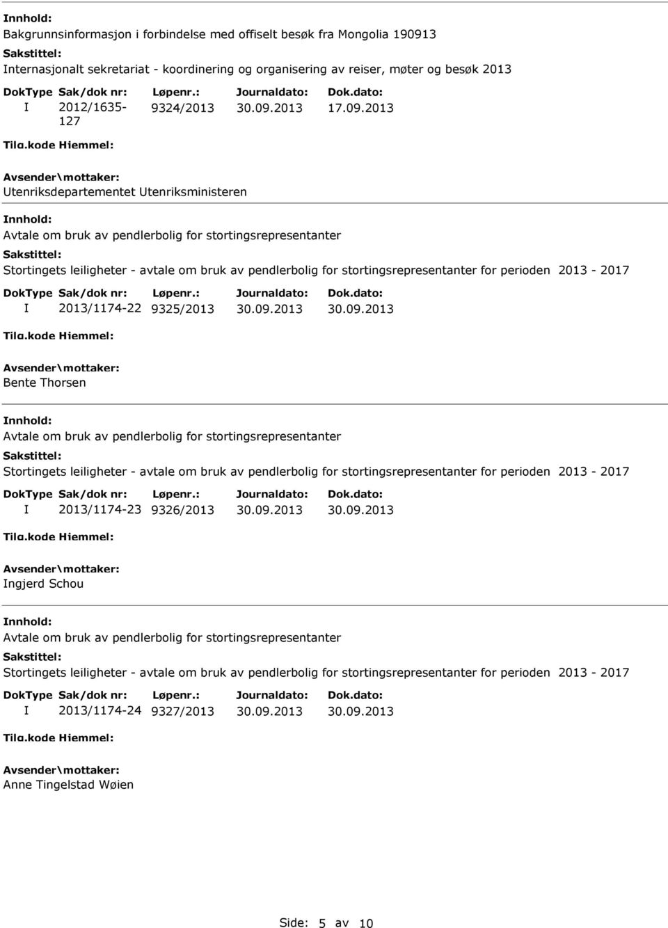 2013 tenriksdepartementet tenriksministeren Avtale om bruk av pendlerbolig for stortingsrepresentanter Stortingets leiligheter - avtale om bruk av pendlerbolig for stortingsrepresentanter for