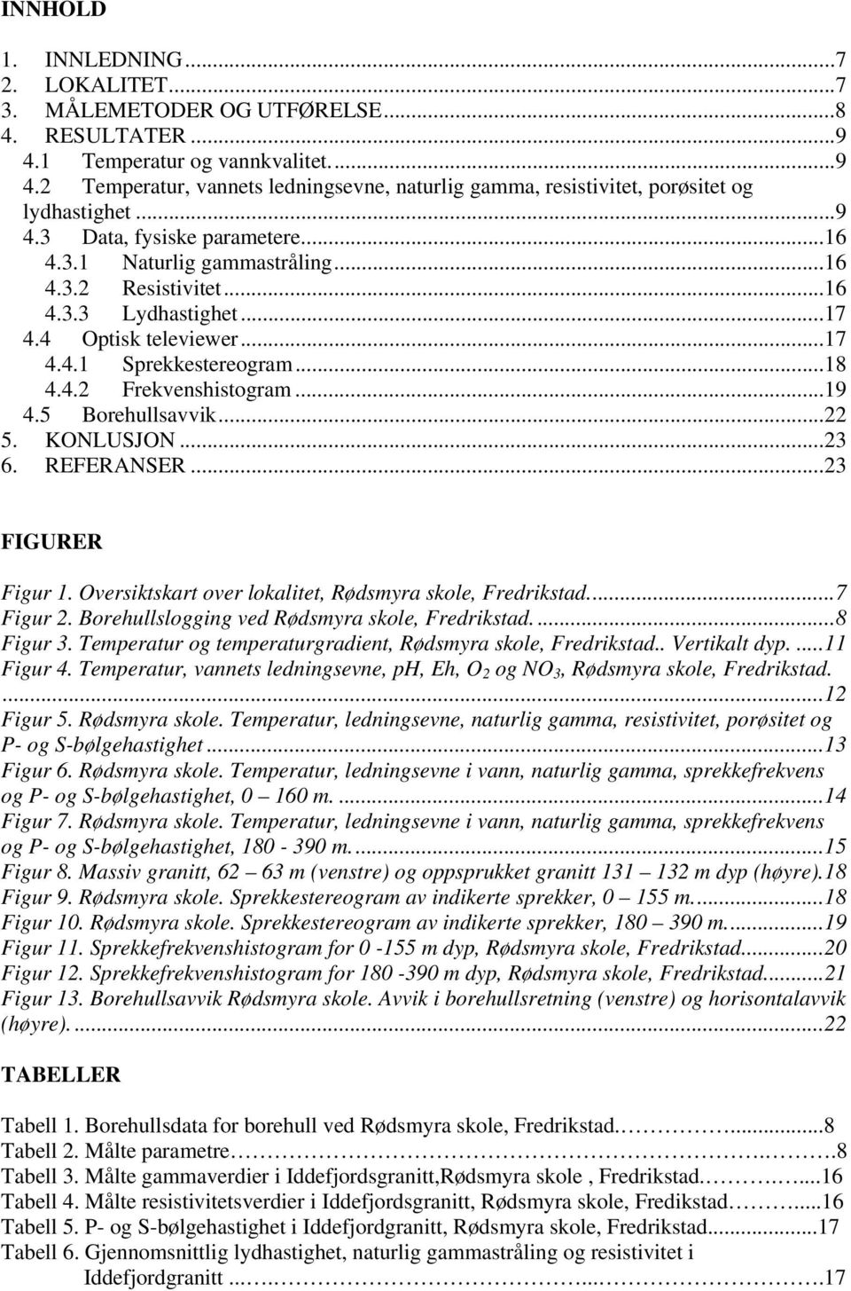 .. 19 4.5 Borehullsavvik... 22 5. KONLUSJON... 23 6. REFERANSER... 23 FIGURER Figur 1. Oversiktskart over lokalitet, Rødsmyra skole, Fredrikstad.... 7 Figur 2.