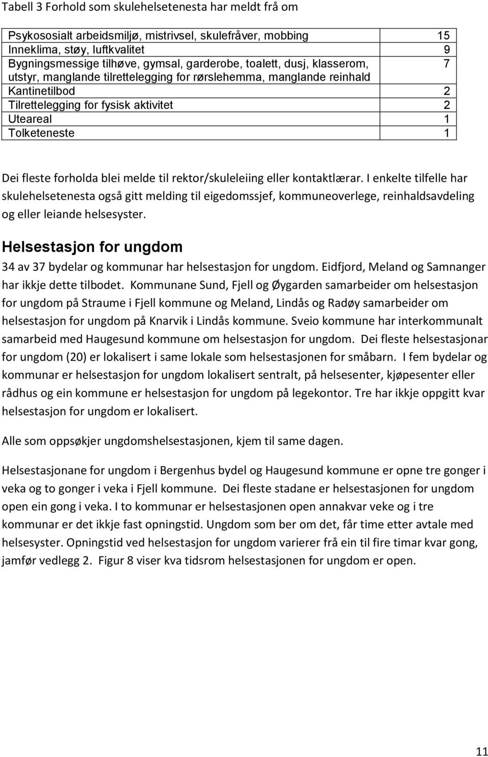 blei melde til rektor/skuleleiing eller kontaktlærar. I enkelte tilfelle har skulehelsetenesta også gitt melding til eigedomssjef, kommuneoverlege, reinhaldsavdeling og eller leiande helsesyster.