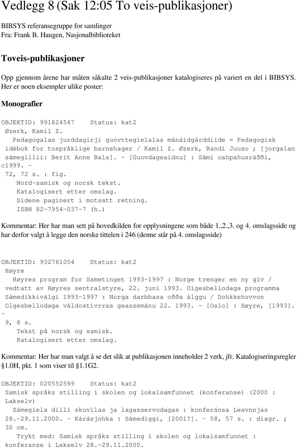 Her er noen eksempler ulike poster: Monografier OBJEKTID: 991824547 Status: kat2 Øzerk, Kamil Z.