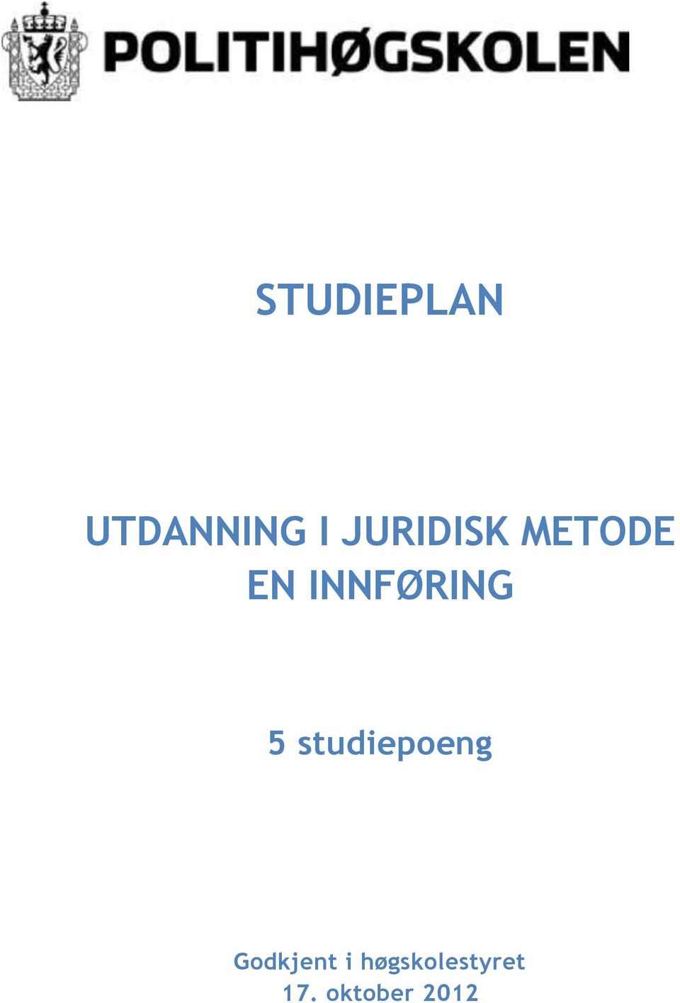 INNFØRING 5 studiepoeng