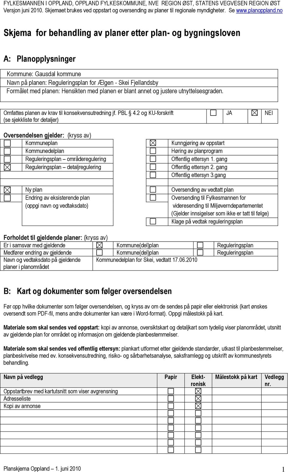 Navn på planen: Reguleringsplan for Ælgen - Skei Fjellandsby Formålet med planen: Hensikten med planen er blant annet og justere utnyttelsesgraden. Omfattes planen av krav til konsekvensutredning jf.