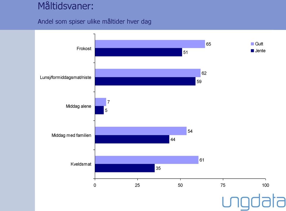 Lunsj/formiddagsmat/niste 59 62 Middag alene