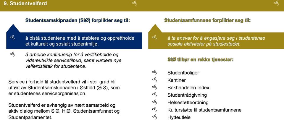 Sevce oold tl studentveled vl sto gd bl utøt v Studentsmskpnden Østold (SØ), som e studentenes sevceognssjon.