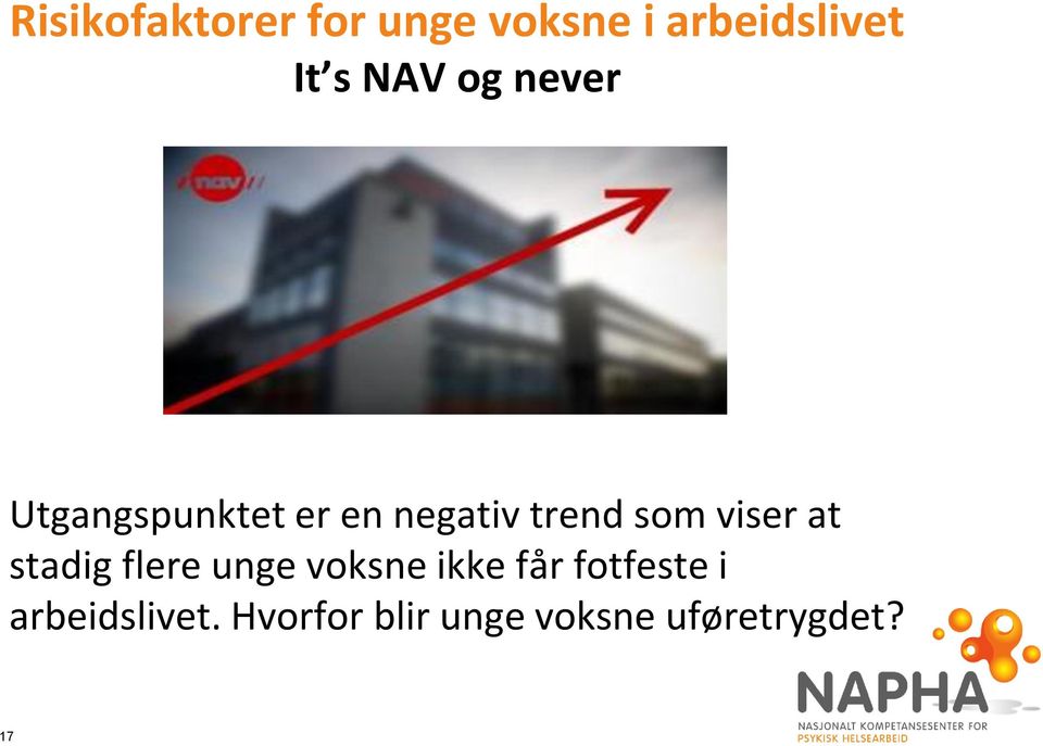 viser at stadig flere unge voksne ikke får fotfeste