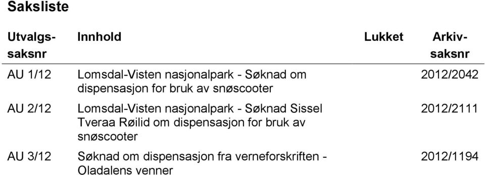 nasjonalpark - Søknad Sissel Tveraa Røilid om dispensasjon for bruk av snøscooter AU
