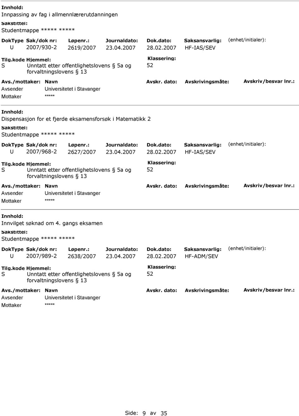 Matematikk 2 tudentmappe 2007/968-2 2627/2007 28.02.