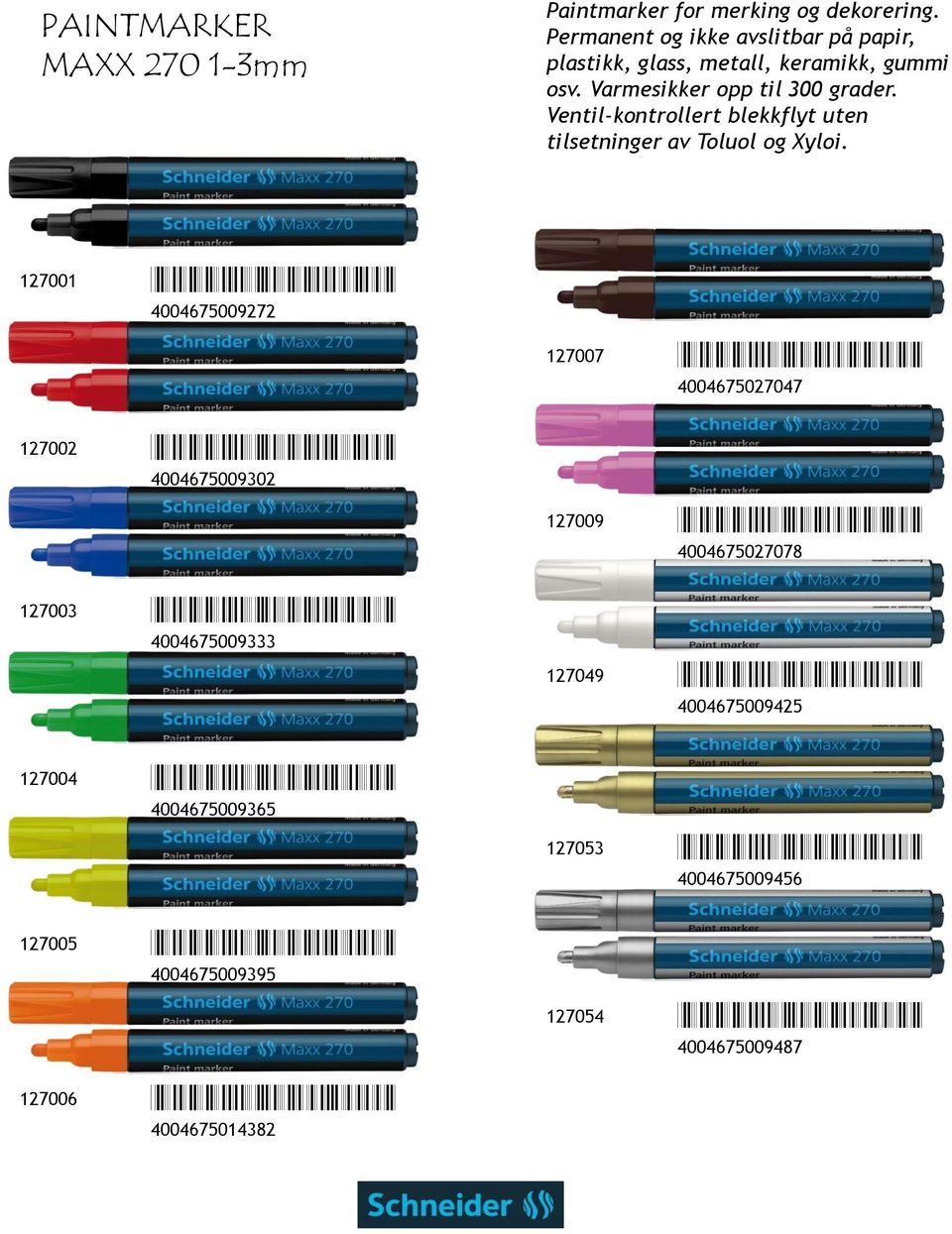 127001 *4004675009272* 4004675009272 127002 *4004675009302* 4004675009302 127003 *4004675009333* 4004675009333 127007 *4004675027047* 4004675027047 127009