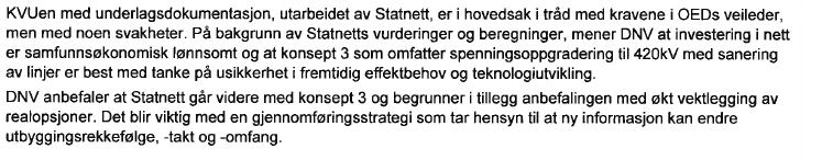 Statnetts kommentarer og endringer i konseptvalgutredningen som følge av kvalitetssikringen 1.