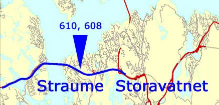 04.03.2008 Frem Bergen - Dokumentasjonsrapport 3.6 Tiltak Linje 444 Straume Sentrum Kartet viser tiltak på linje 440 Straume sentrum. 3.6.1 Tiltak 608.