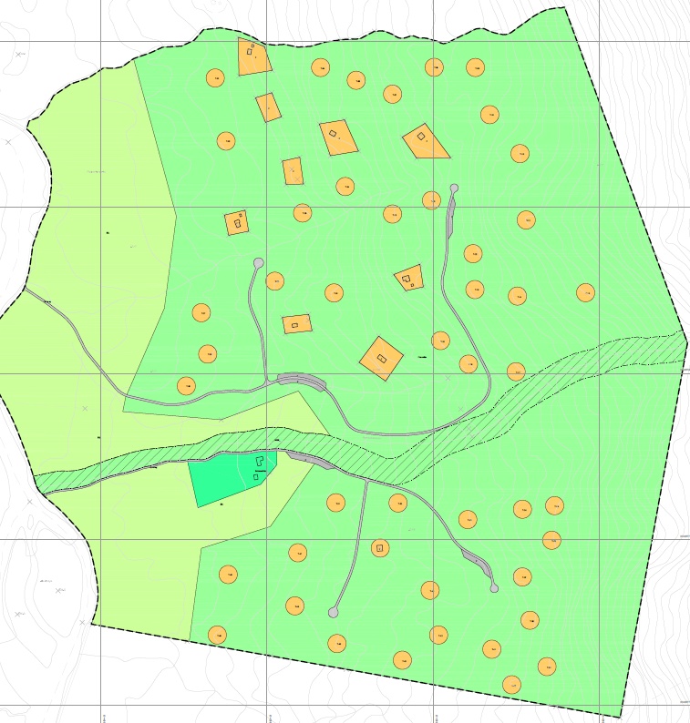 Planbestemmelsane inneheld nokre endringar i forhold til gjeldande plan for Vindøldalen. Det er foreslått å tillate hytte med anneks og uthus, totalt tillatt bruksareal 120 m 2.