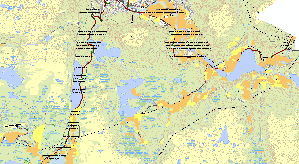 5.2.3 Jordbruk- og skogbruk i influensområdet Det er fleire gode jordbruksområde i planområdet. I området frå Storehaugkrysset opp mot Langeland er det fleire gardsbruk.