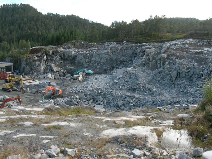 2007: Forekomsten ligger ved riksveg 14 i lia syd for Førde sentrum i den såkalte førdegranitten. Bergarten, en gneisgranitt, er grovkornet, men synes massiv. Sprekker opp i store, kubiske mønster.