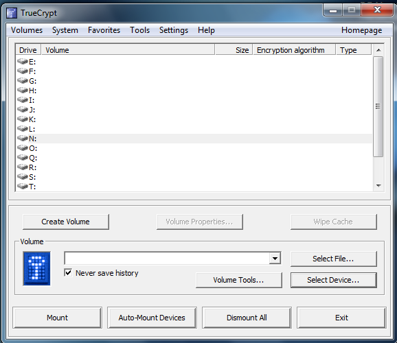 Under Select Device velger du riktig disk (den er 465 GB stor). Pass på at markøren i det øverste vinduet står på N: (som på bildet over).